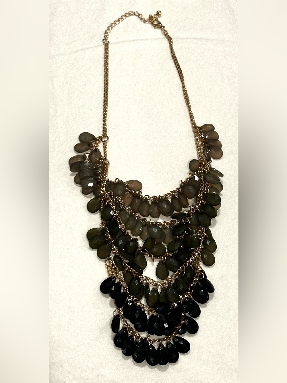 Gold-Tone Multi Strand Teardrop Necklace